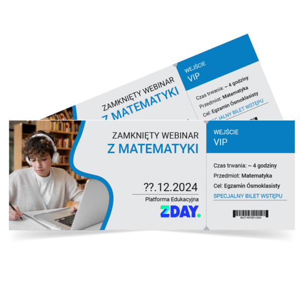 Bilet na zamknięty webinar z matematyki