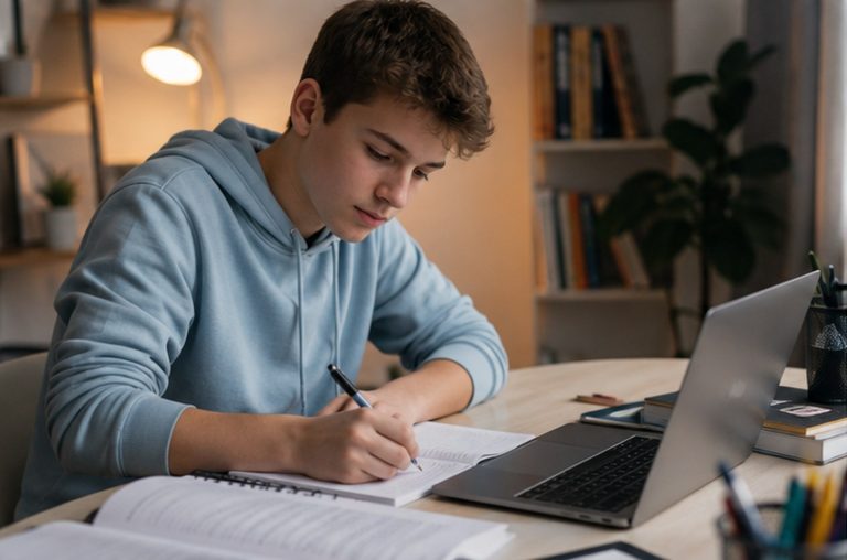 Uczeń korzystający z korepetycji online ZDAY